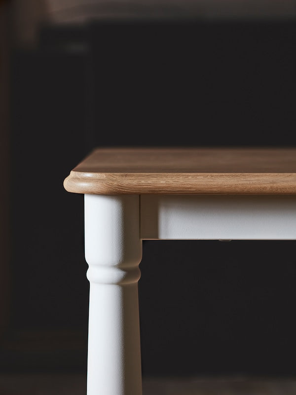 DANDERYD / EBBALYCKE - Table and 4 chairs, white oak veneer/Idekulla beige,130 cm