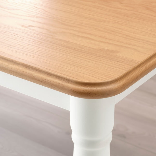 DANDERYD / EBBALYCKE - Table and 6 chairs, white oak veneer/Idekulla beige,180 cm