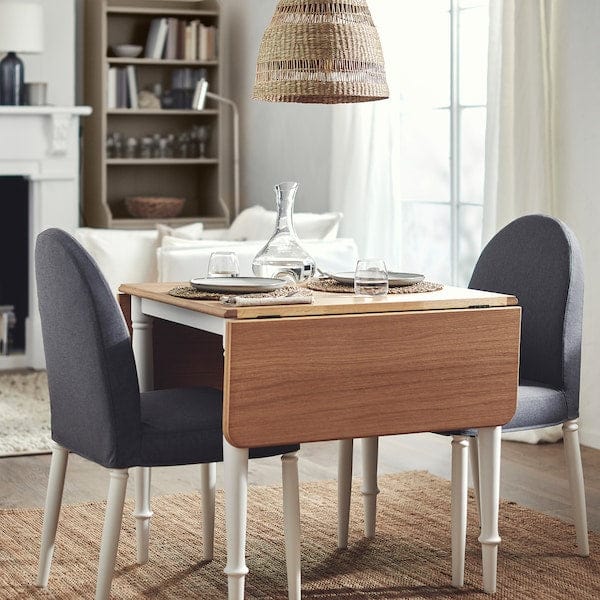 Ikea DANDERYD - Drop-leaf table, oak veneer/white, 74/134x80 cm