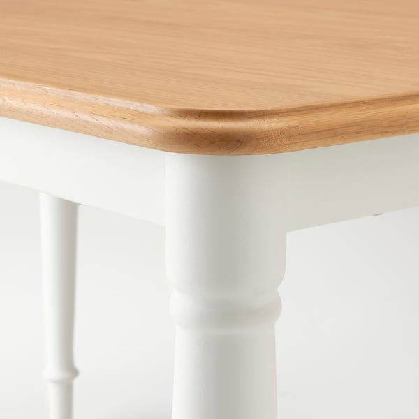 DANDERYD dining table, oak veneer/white, 130x80 cm