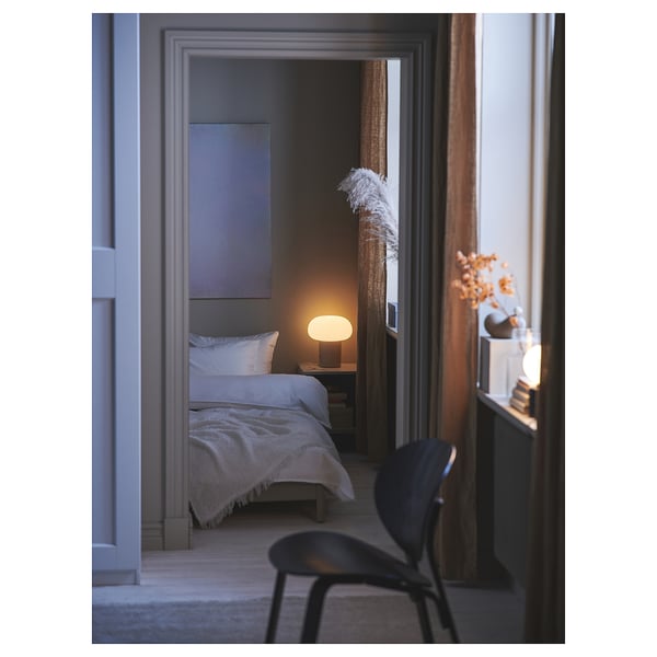 DEJSA table lamp, beige/opal white glass, 28 cm