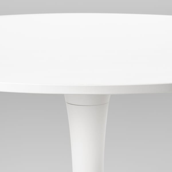 DOCKSTA / TOBIAS table and 4 chairs, white white/transparent chrome-plated, 103 cm