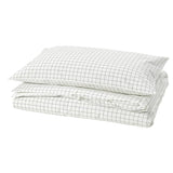 DOFTAKLEJA duvet cover and pillowcase, white/anthracite, 150x200/50x80 cm