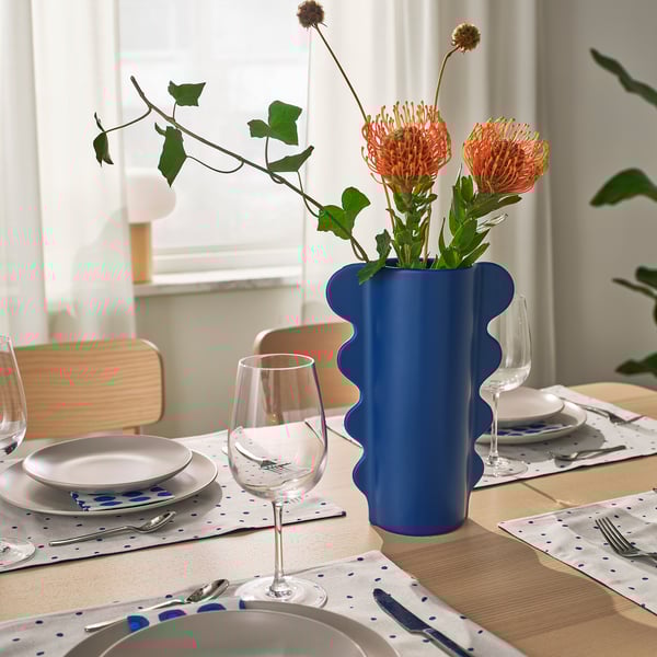 DOFTBRÄKEN vase, dark blue, 28 cm