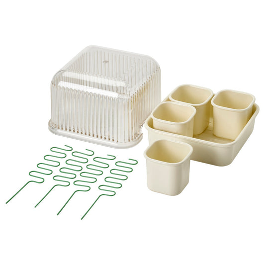DOFTRIPS growing set, transparent/off-white, 16x16x14.5 cm