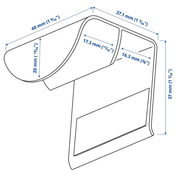 DRAGSMARK clip-on handle, Length: 37 mmWidth: 40 mmDepth: 37 mmQuantity/package: 2 pcs.