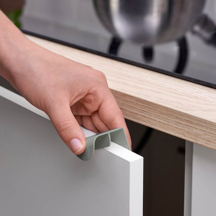 DRAGSMARK clip-on handle, grey-green, 37 mmx40 mm cm, 2 pack