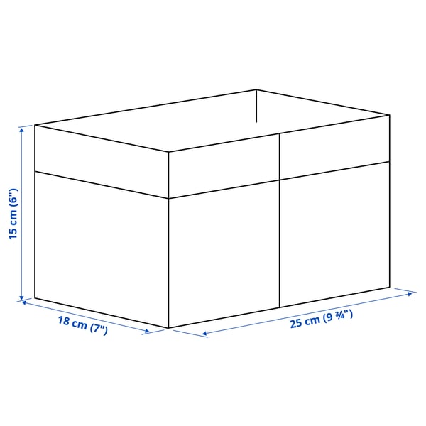 DRÖNA box, set of 3, blue, 18x25x15 cm