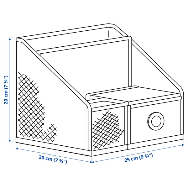 DRÖNJÖNS desk organiser, white, 25x20 cm