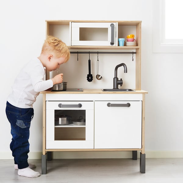 DUKTIG play kitchen, birch, 72x40x109 cm