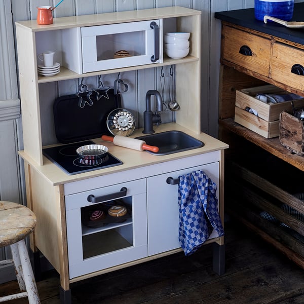 DUKTIG play kitchen, birch, 72x40x109 cm