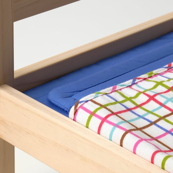 DUKTIG doll's bed with bedlinen set, pine/multicolour, 52x36 cm
