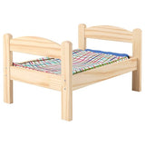 DUKTIG doll's bed with bedlinen set, pine/multicolour, 52x36 cm