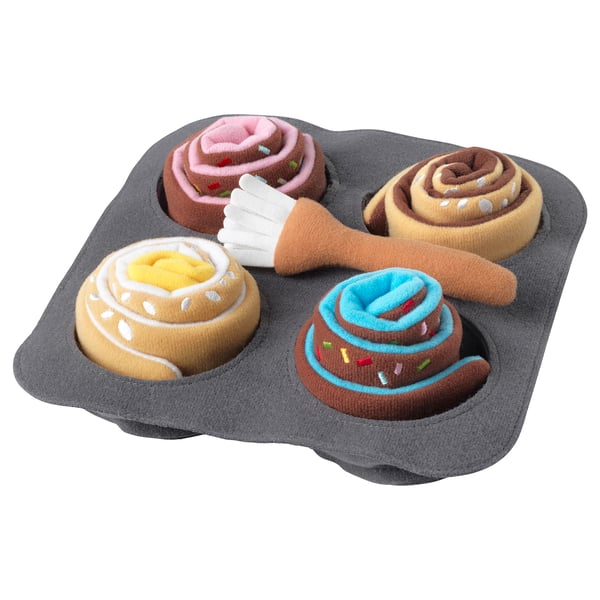 DUKTIG 6-piece roll set, cinnamon/bun