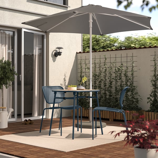 DUVSKÄR chair, in/outdoor, black-blue, 49x80x57 cm