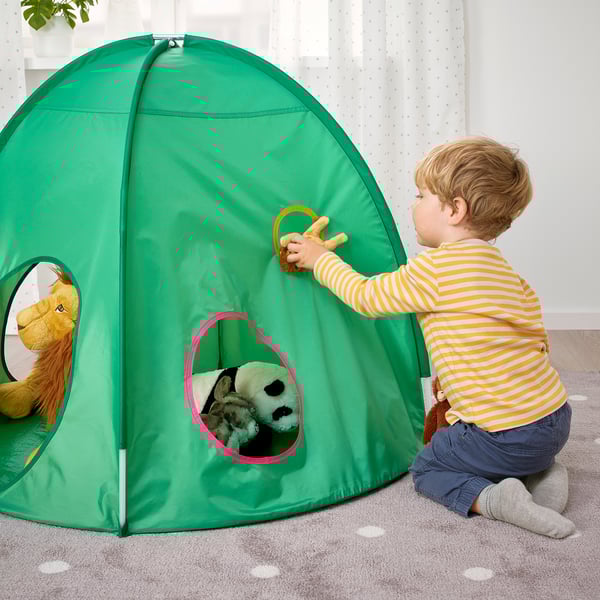 DVÄRGMÅS children's tent, green, 98 cm