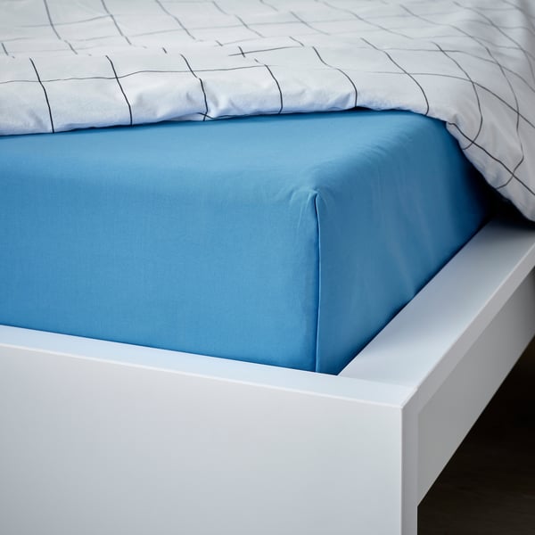 DVALA flat sheet, blue, 150x260 cm