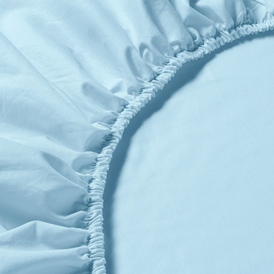 DVALA fitted sheet, light blue, 180x200 cm