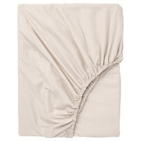 DVALA fitted sheet, beige, 90x200 cm