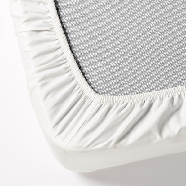 DVALA fitted sheet, white, 120x200 cm