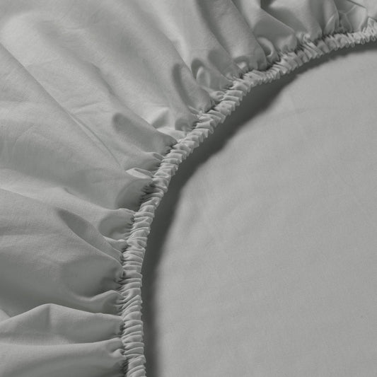 DVALA fitted sheet, grey, 140x200 cm