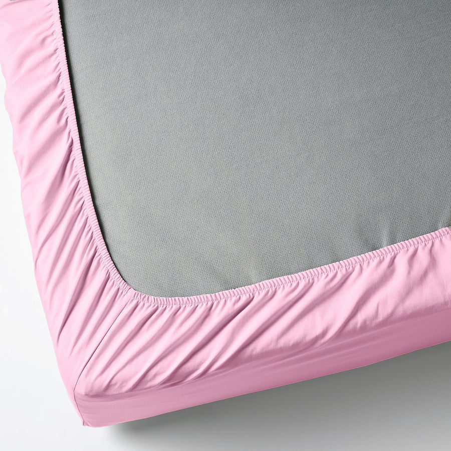 DVALA fitted sheet, pink, 140x200 cm