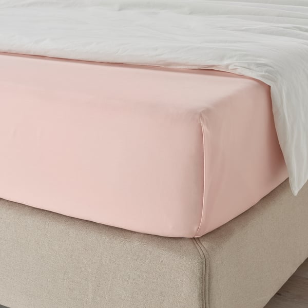 DVALA sheet, light pink, 240x260 cm
