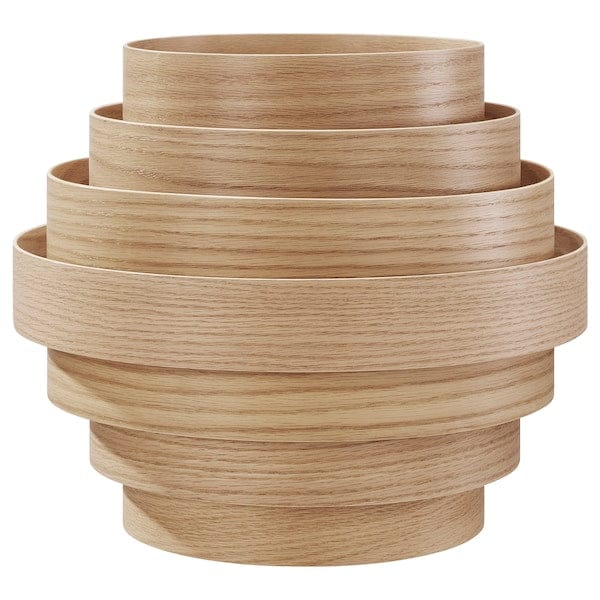 DYKARKLOCKA - DYKARKLOCKA Pendant lamp shade, white stained oak veneer, 40 cm