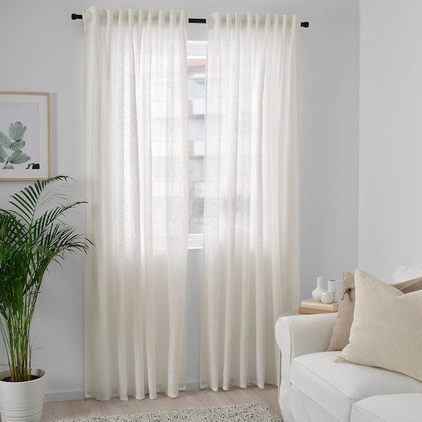 Ikea DYTÅG Curtains, 1 pair - white 145x300 cm