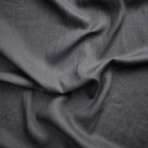 DYTÅG curtains, 1 pair, dark grey/with heading tape, 145x300 cm