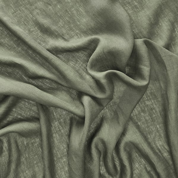 DYTÅG curtains, 1 pair, grey-green/with heading tape, 145x300 cm