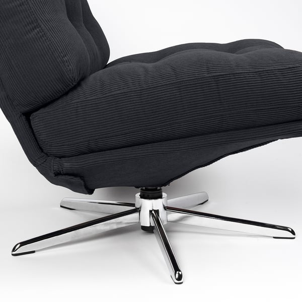 DYVLINGE swivel easy chair, Kelinge black, 63x68x75 cm