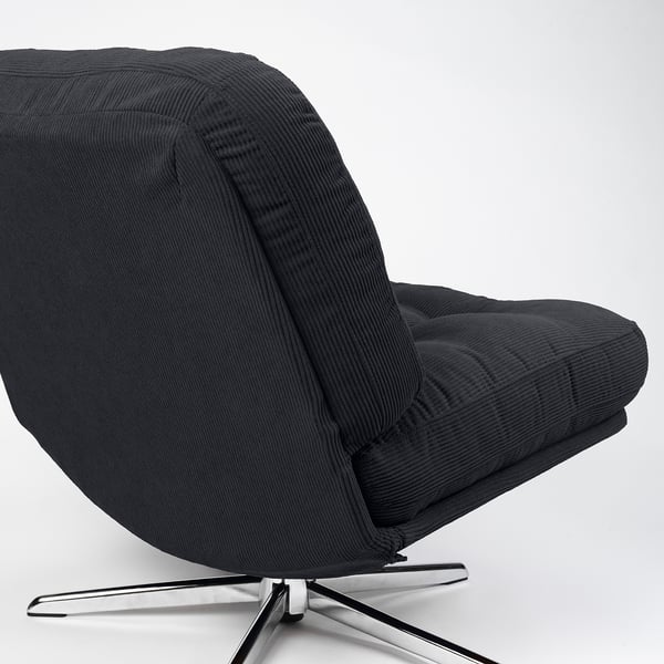 DYVLINGE swivel easy chair, Kelinge black, 63x68x75 cm