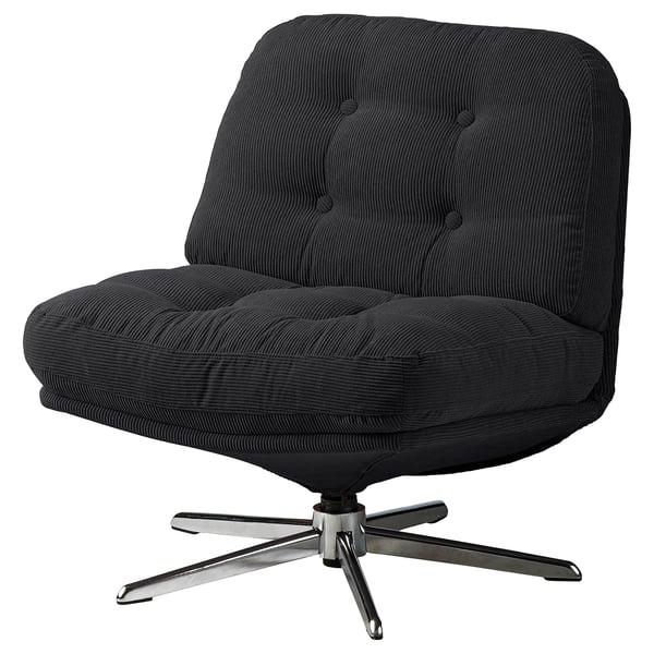 DYVLINGE swivel easy chair, Kelinge black, 63x68x75 cm