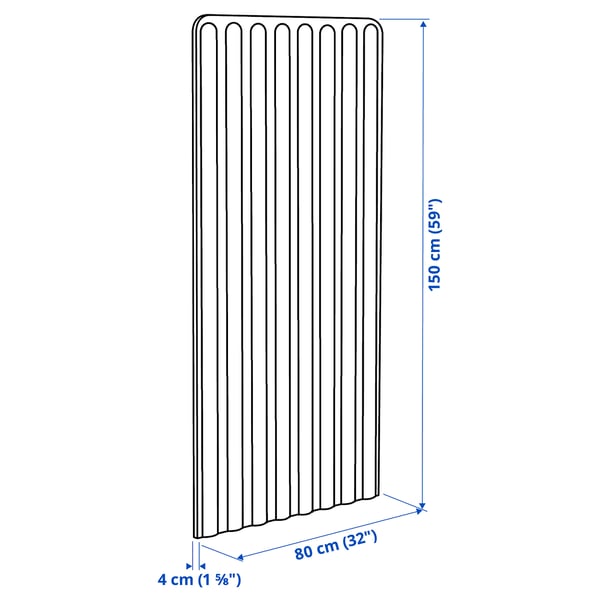 EILIF screen, freestanding, grey, 80x150 cm