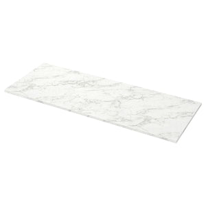 Ikea EKBACKEN - Worktop, white lively marble effect/laminate, 186x2.8 cm