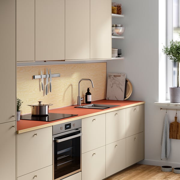 EKBACKEN worktop, terracotta effect/laminate, 186x2.8 cm