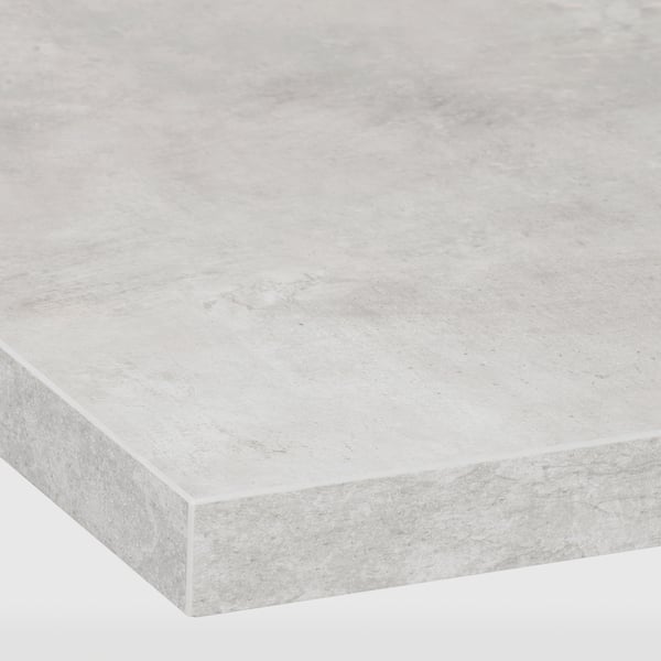 EKBACKEN worktop, light grey concrete effect/laminate, 186x2.8 cm