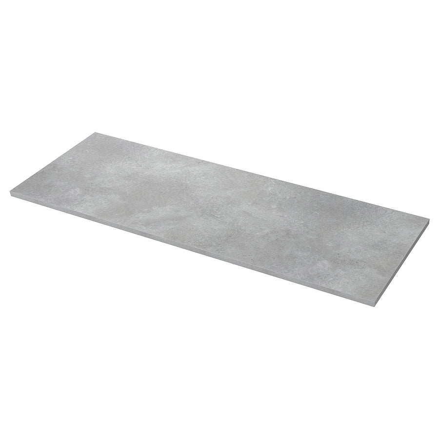 EKBACKEN worktop, light grey concrete effect/laminate, 186x2.8 cm