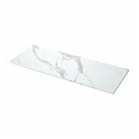 EKBACKEN custom made worktop, white marble effect/laminate, 45.1-63.5x2.8 cm