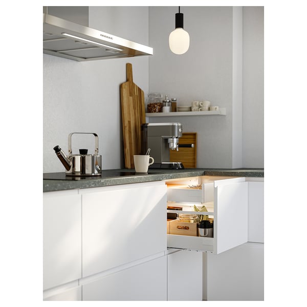 EKBACKEN custom made worktop, grey terrazzo effect/laminate, 30-45x2.8 cm