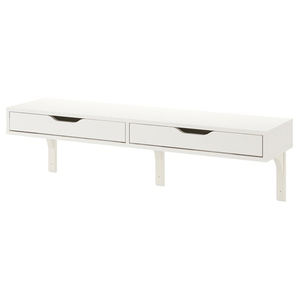 EKBY ALEX / RAMSHULT wall shelf, white, 119x29 cm