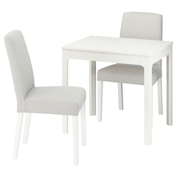 Ikea EKEDALEN / BERGMUND - Table and 2 chairs, white / light grey white, 80/120 cm