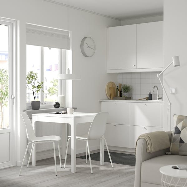 Ikea EKEDALEN / LIDÅS - Table and 2 chairs, white/white white, 80/120 cm