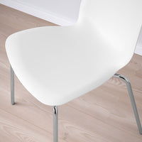 EKEDALEN / LIDÅS - Table and 4 chairs, oak/white chrome,120/180 cm