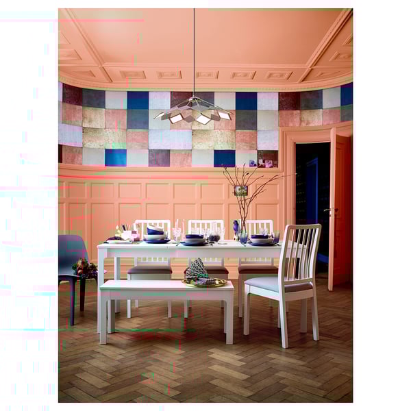 EKEDALEN bench, white, 105x36 cm