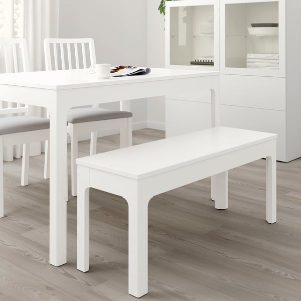 EKEDALEN bench, white, 105x36 cm