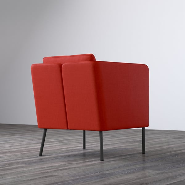EKERÖ armchair, Skiftebo orange, 57x75x73 cm