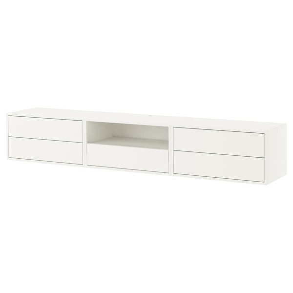 EKET media storage combination, white, 210x35x35 cm