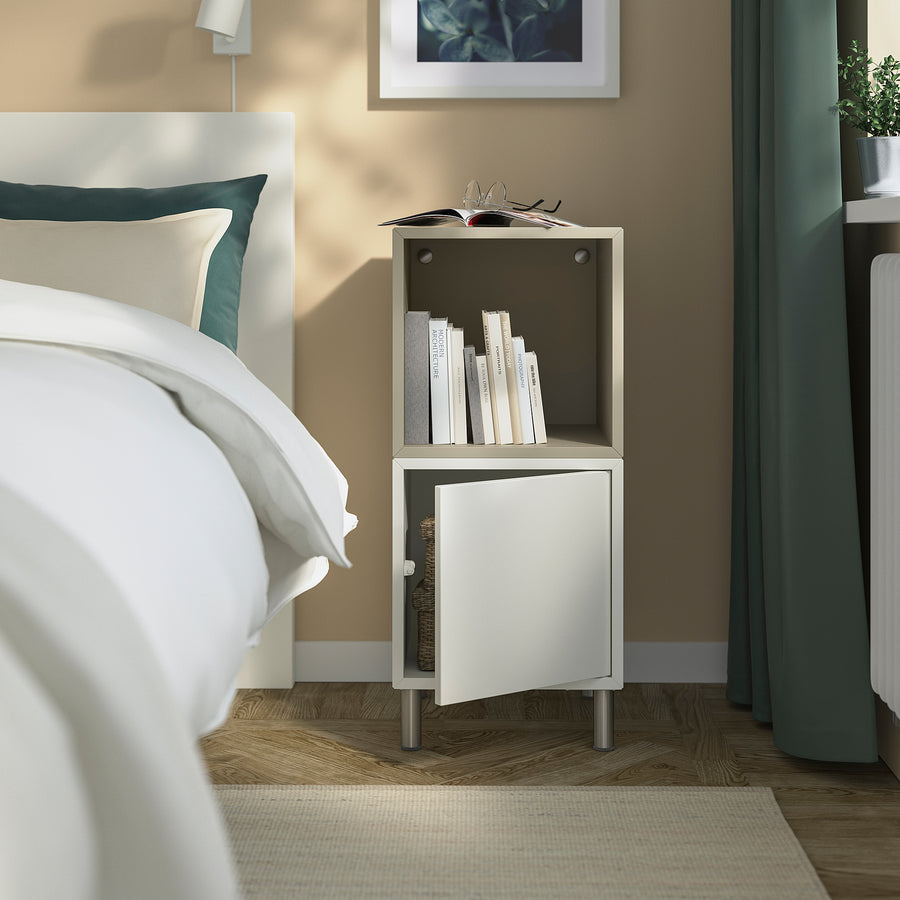 EKET cabinet combination with legs, white/beige, 35x35x80 cm